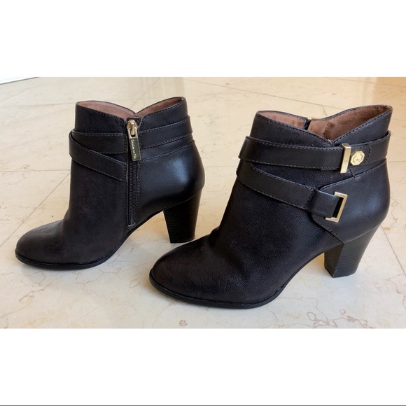 Louise et Cie Lo Ranier Brown Truffle Leather Heeled Booties/ Ankle Boots - Picture 12 of 17
